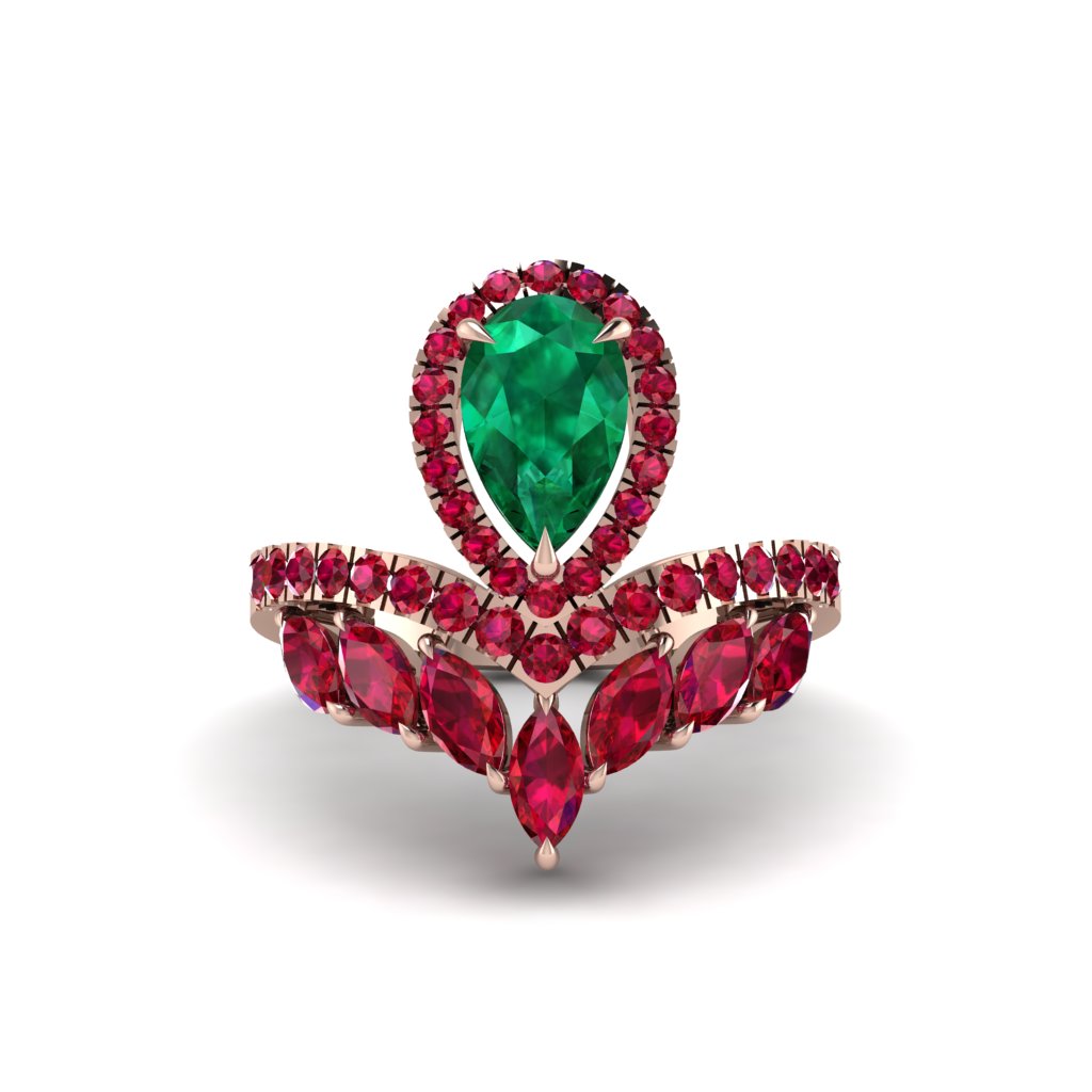 Emerald Crown Radiance Engagement Ring - Aviana No. 50