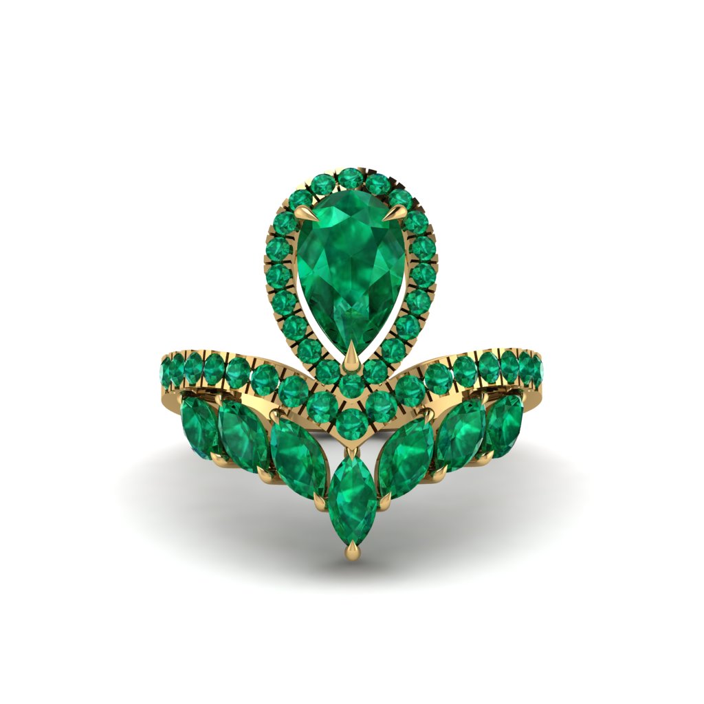 Emerald Crown Radiance Engagement Ring - Aviana No. 19