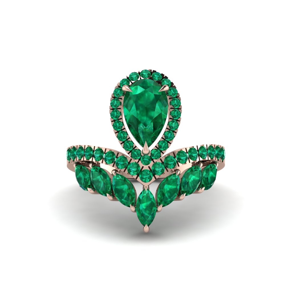 Emerald Crown Radiance Engagement Ring - Aviana No. 20