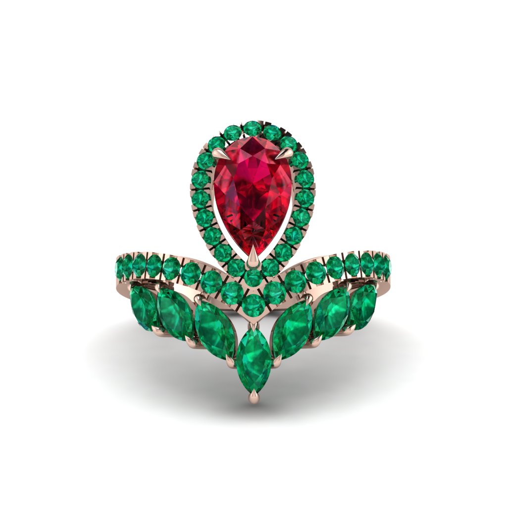 Ruby Crown Radiance Engagement Ring - Aviana No. 26