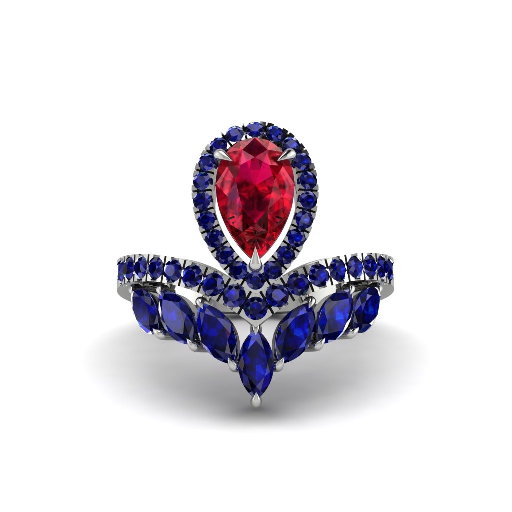 Ruby Crown Radiance Engagement Ring - Aviana No. 72