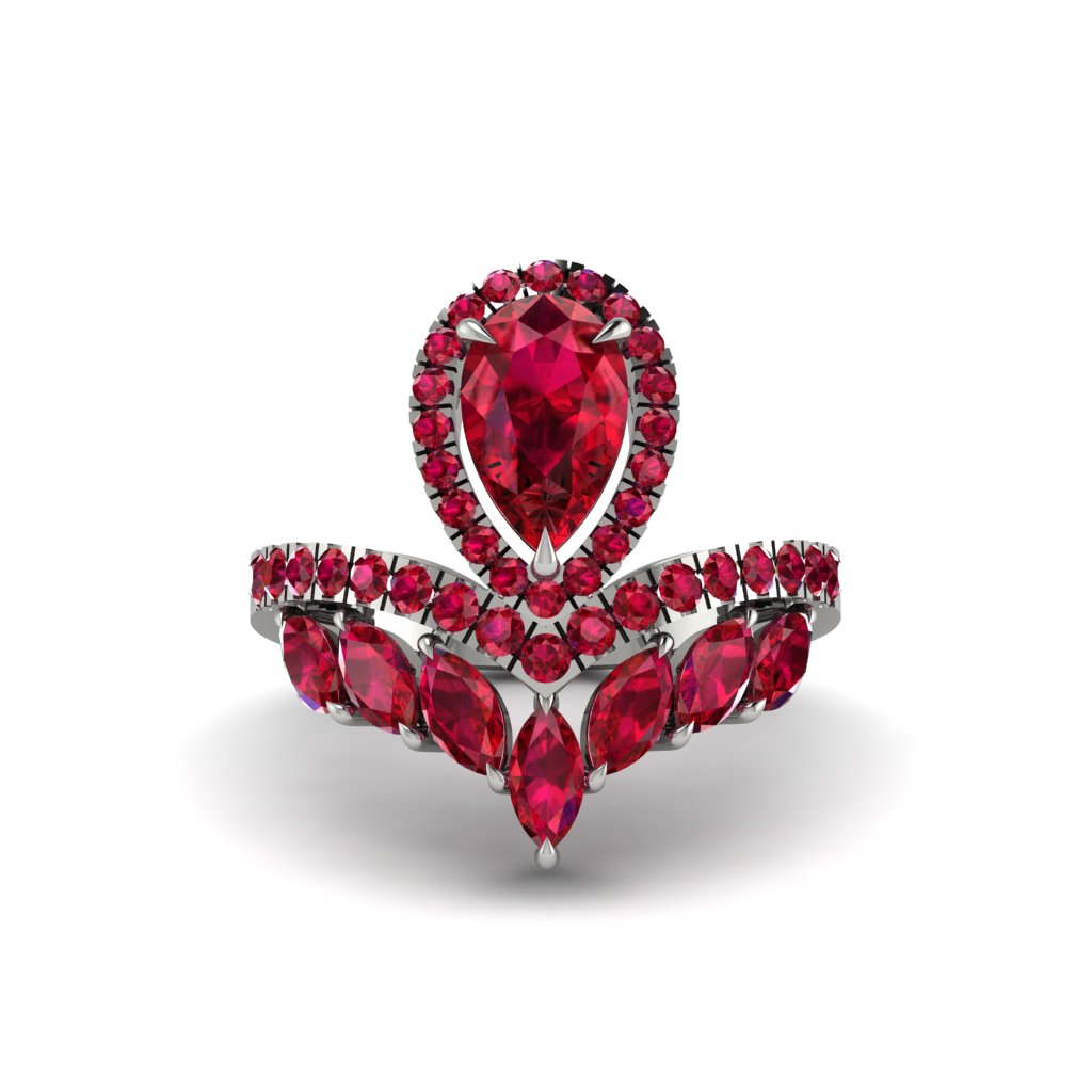 Ruby Crown Radiance Engagement Ring - Aviana No. 57