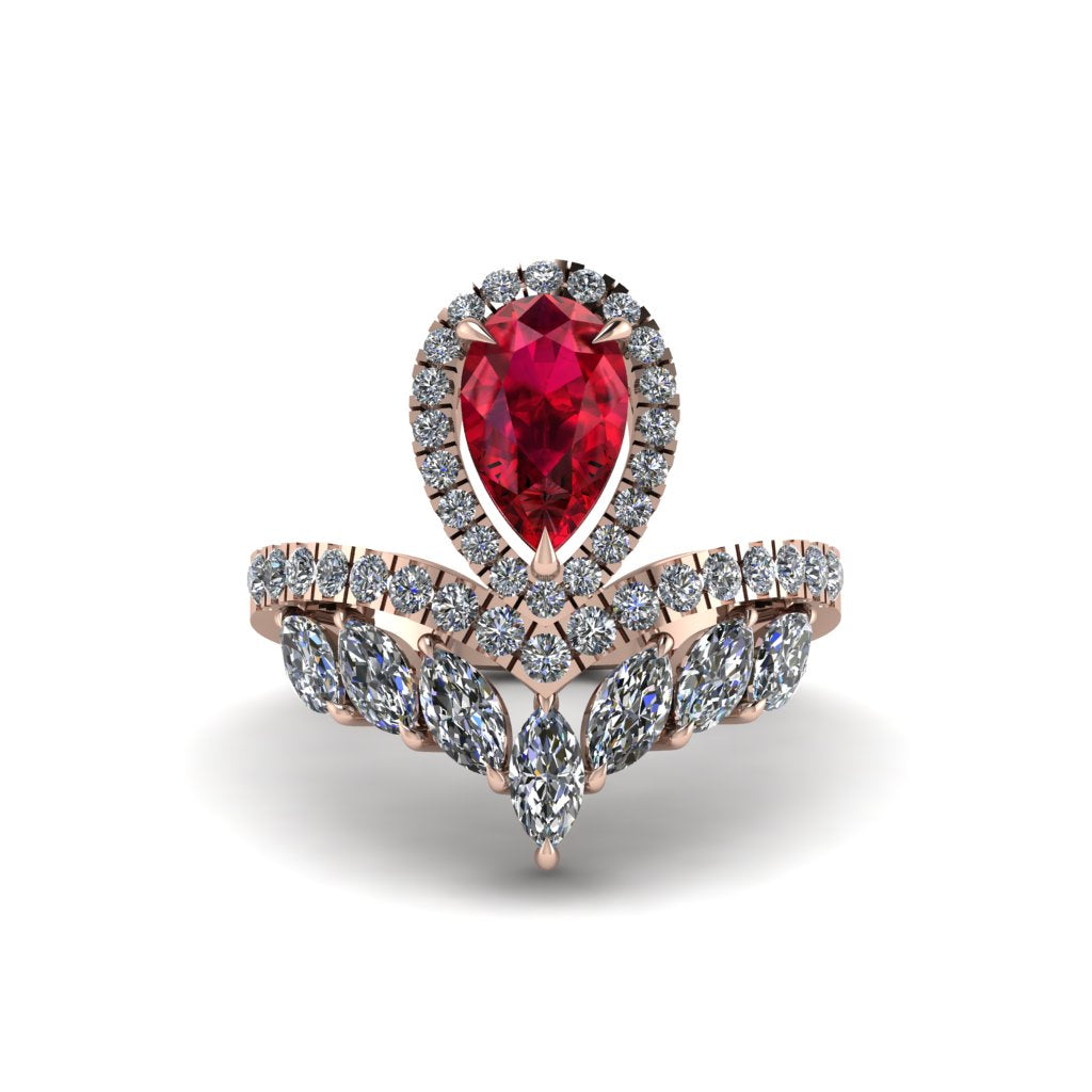 Ruby Crown Radiance Engagement Ring - Aviana No. 11