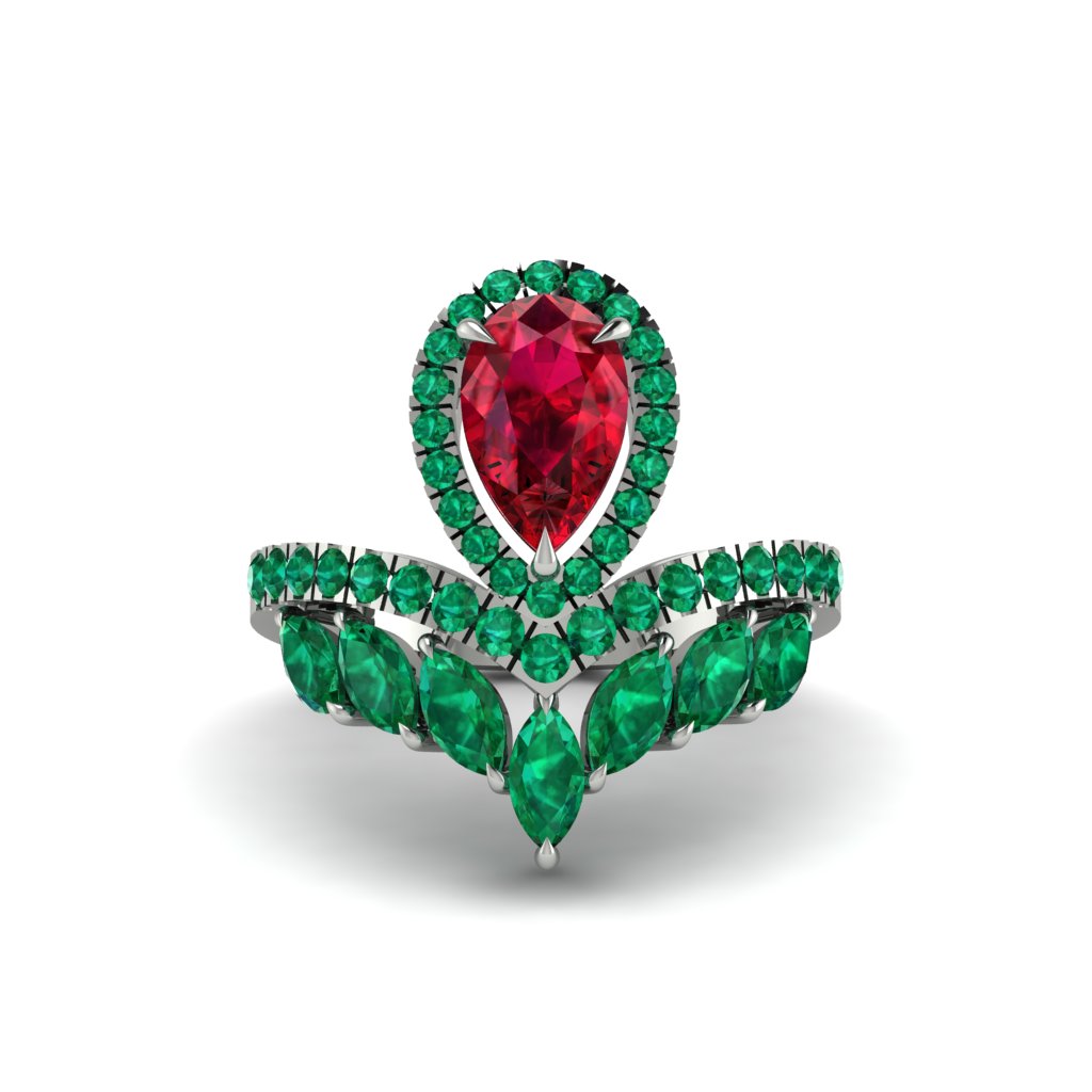 Ruby Crown Radiance Engagement Ring - Aviana No. 27