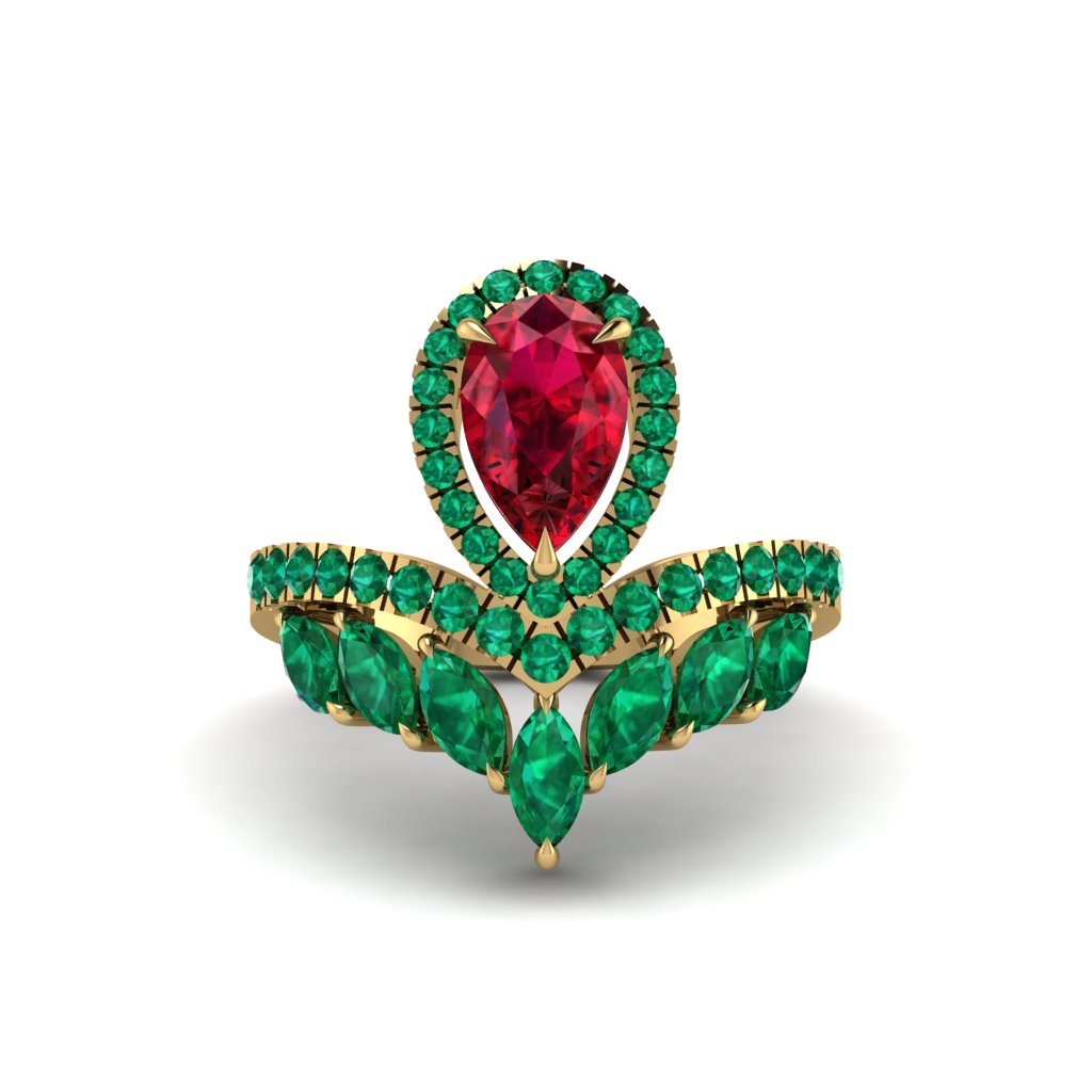 Ruby Crown Radiance Engagement Ring - Aviana No. 25