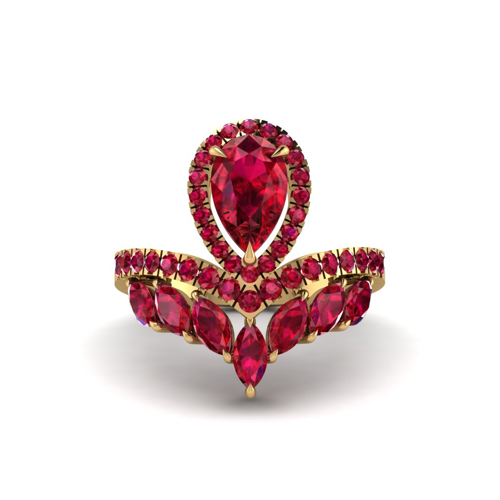 Ruby Crown Radiance Engagement Ring - Aviana No. 55
