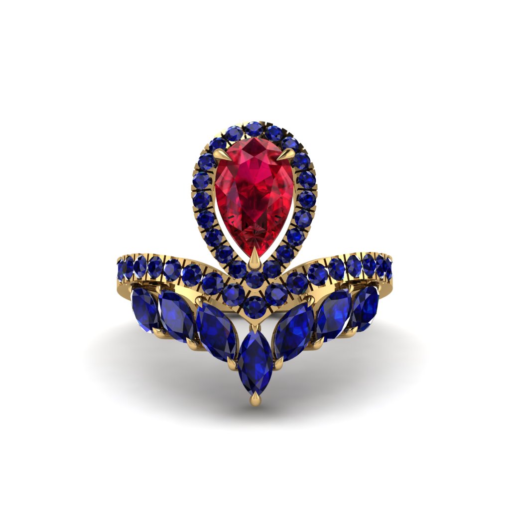 Ruby Crown Radiance Engagement Ring - Aviana No. 70