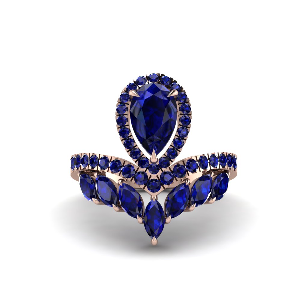 Sapphire Crown Radiance Engagement Ring - Aviana No. 74