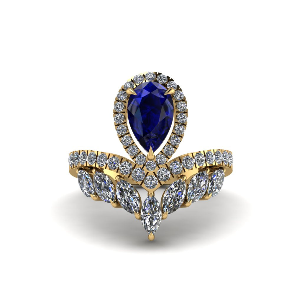 Sapphire Crown Radiance Engagement Ring - Aviana No. 13