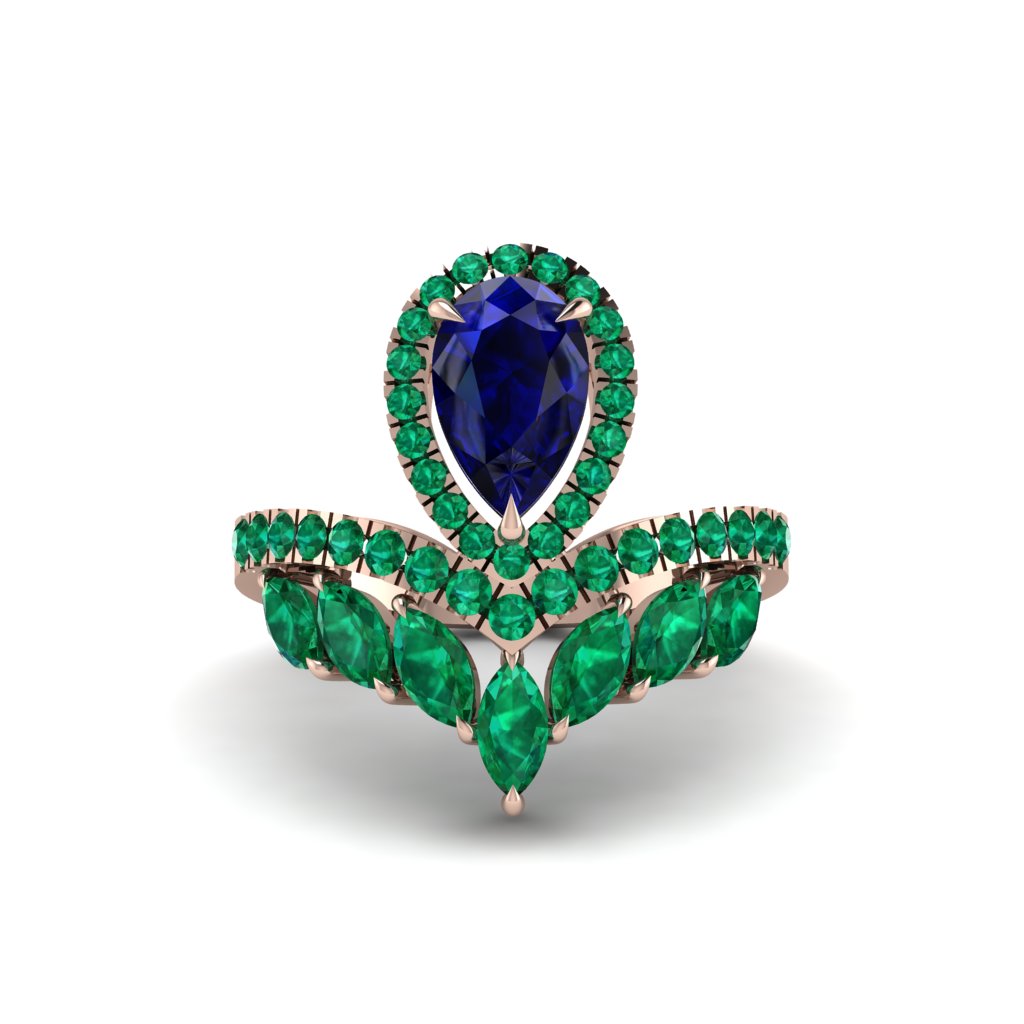 Sapphire Crown Radiance Engagement Ring - Aviana No. 29