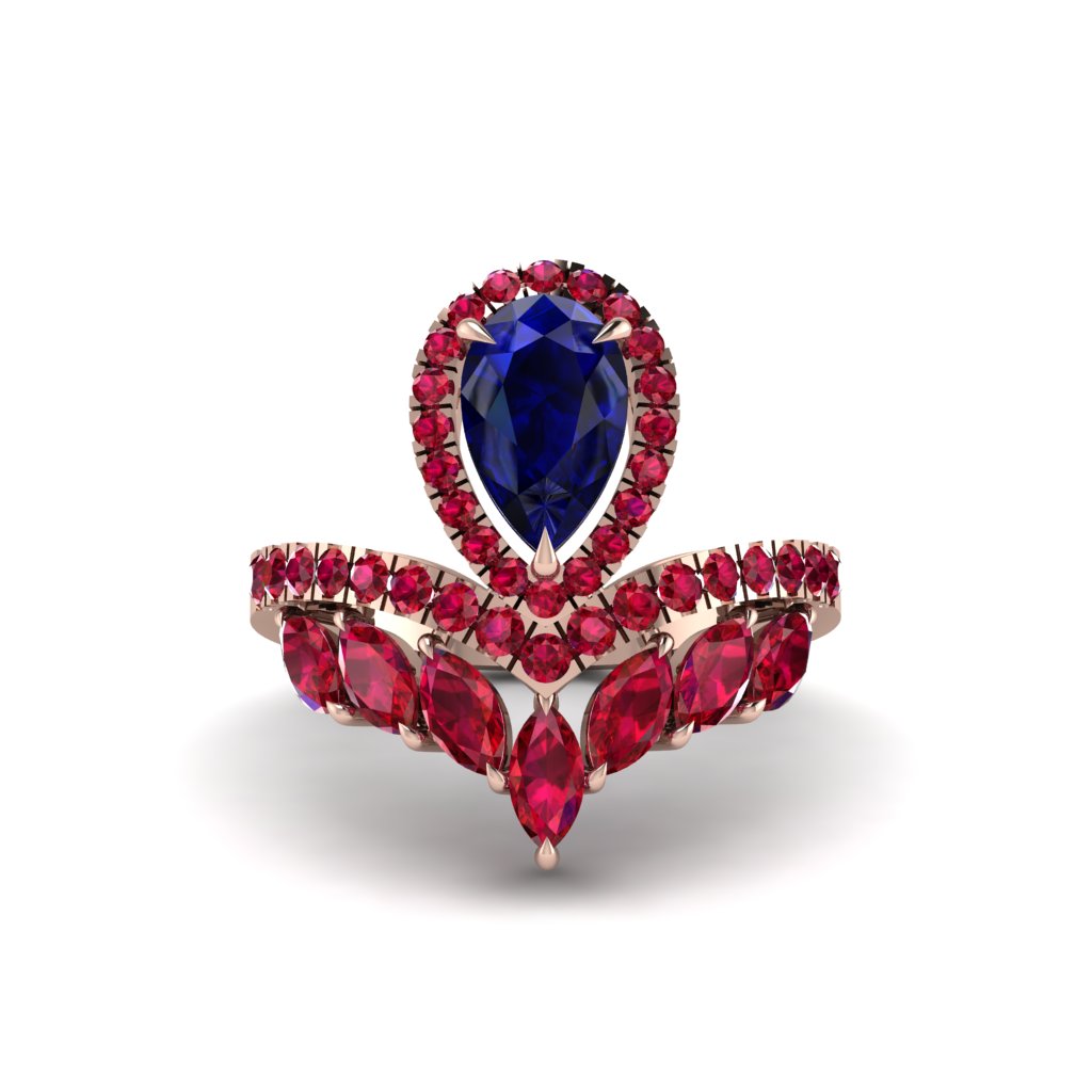 Sapphire Crown Radiance Engagement Ring - Aviana No. 59
