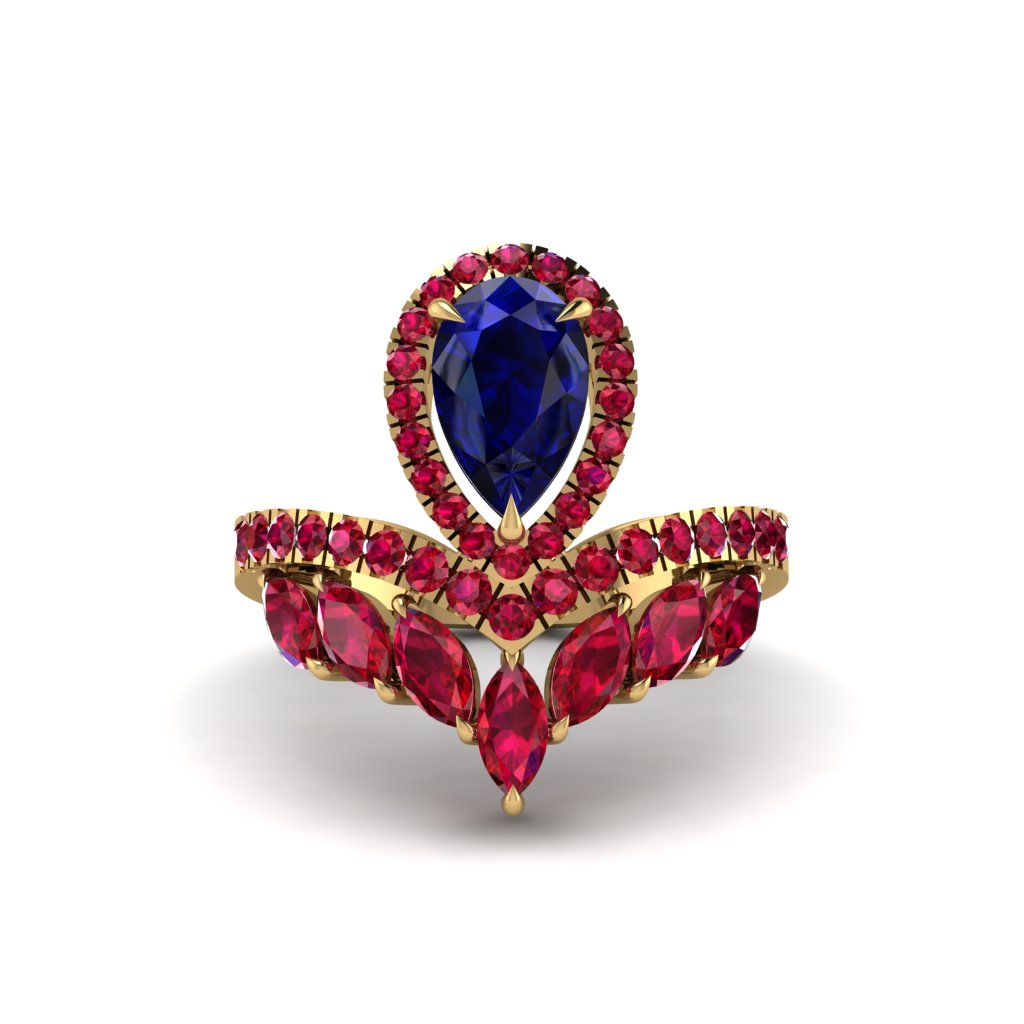 Sapphire Crown Radiance Engagement Ring - Aviana No. 58