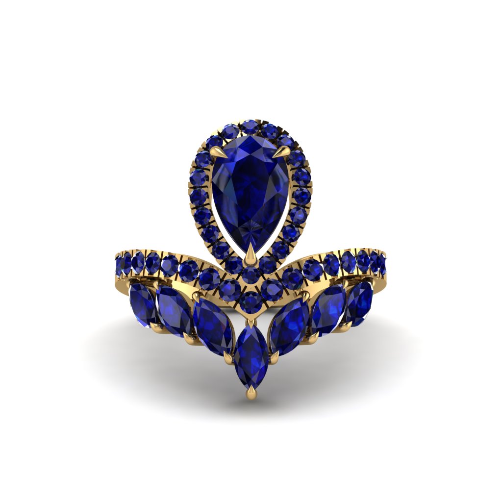 Sapphire Crown Radiance Engagement Ring - Aviana No. 73