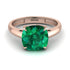 Cushion Cut Emerald Solitaire Engagement Ring - Royalty No. 5 image 3