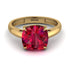 Cushion Cut Ruby Solitaire Engagement Ring - Royalty No. 10 image 3