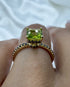 Trendy Hidden Halo Peridot Princess Cut Engagement Ring - Daria No. 707 image 6