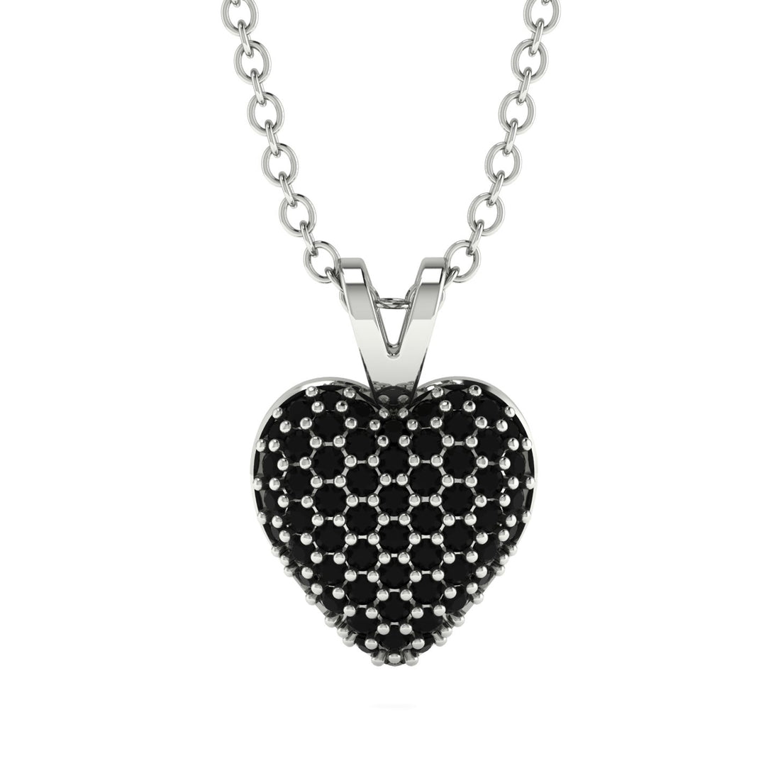 Dazzling Black Diamond Heart Gold Pendant - Kiara No. 9