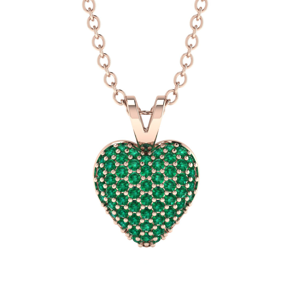 Dazzling Emerald Heart Gold Pendant - Kiara No. 5