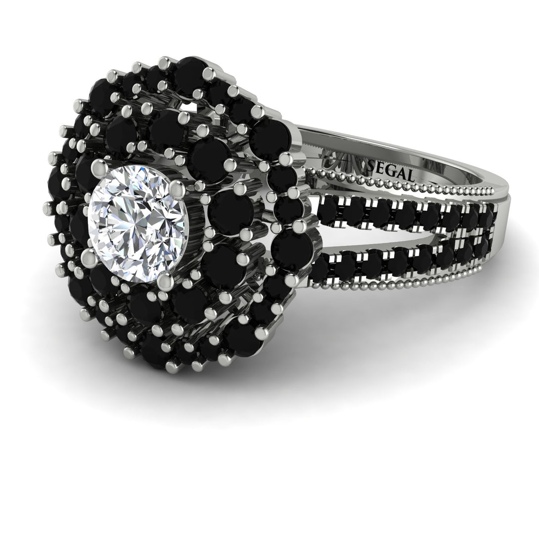 Diamond Double Halo Gold Engagement Ring - Danielle No. 33