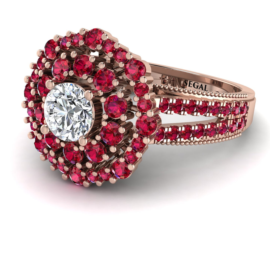Diamond Double Halo Gold Engagement Ring - Danielle No. 47