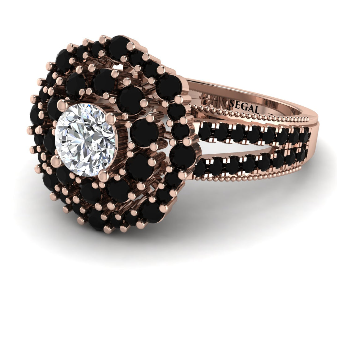 Diamond Double Halo Gold Engagement Ring - Danielle No. 32
