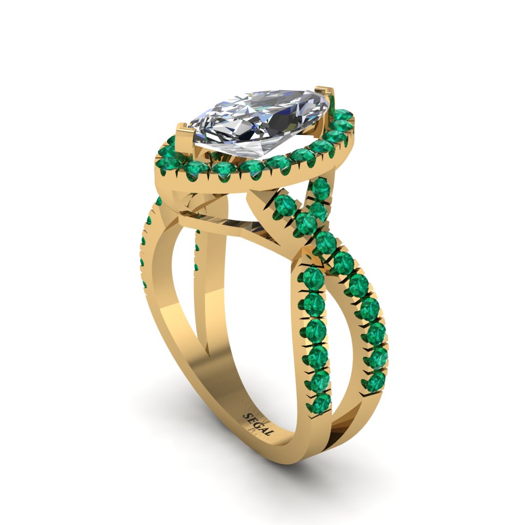 Diamond Marquise Split Shank Engagement Ring - Carly No. 16