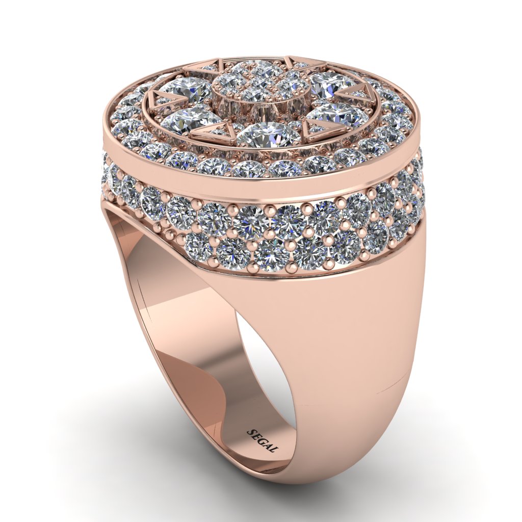 4.1ct Diamond Men's Cluster Pinky Ring - August No. 2