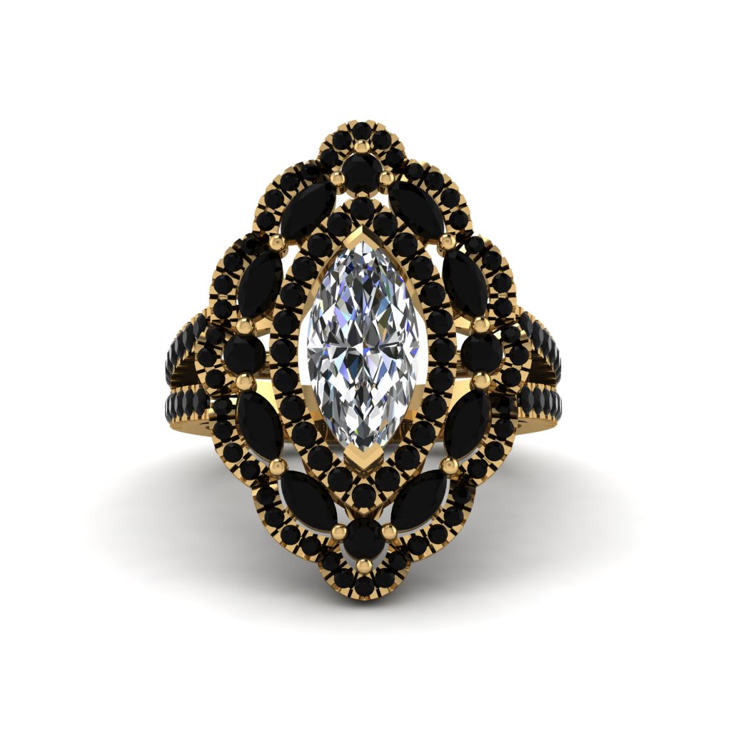 Diamond Three Layer Halo Marquise Ring - Destiny No. 31