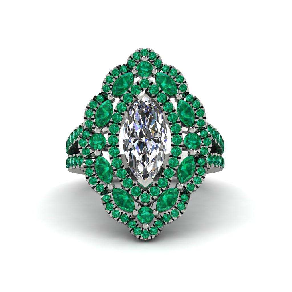 Diamond Three Layer Halo Marquise Ring - Destiny No. 18