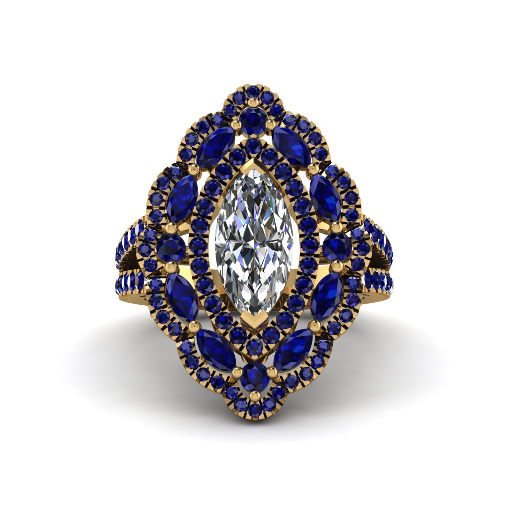 Diamond Three Layer Halo Marquise Ring - Destiny No. 61