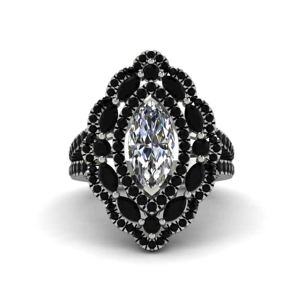 Diamond Three Layer Halo Marquise Ring - Destiny No. 33