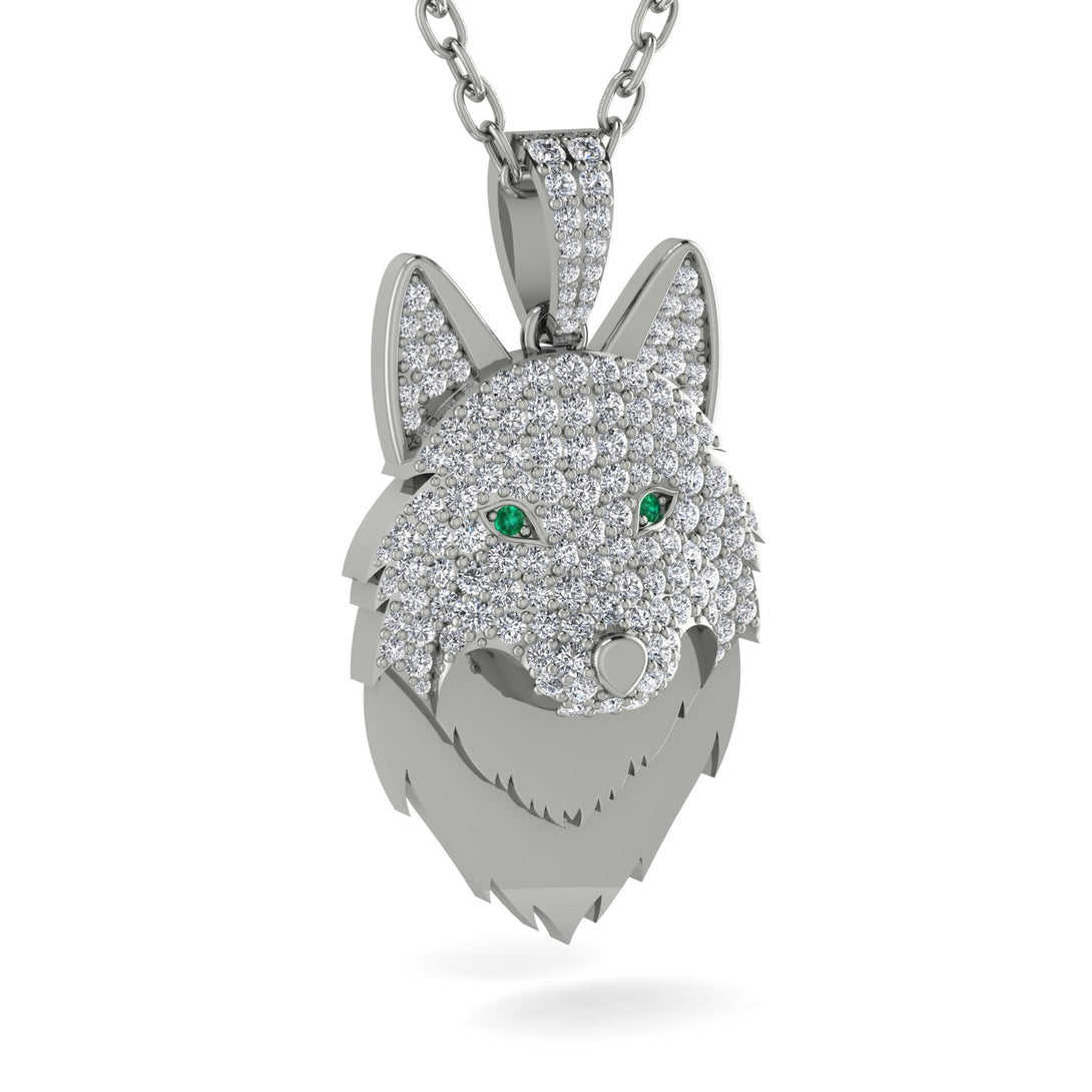 Diamond Wolf Spirit Pendant - Gabriel No. 6