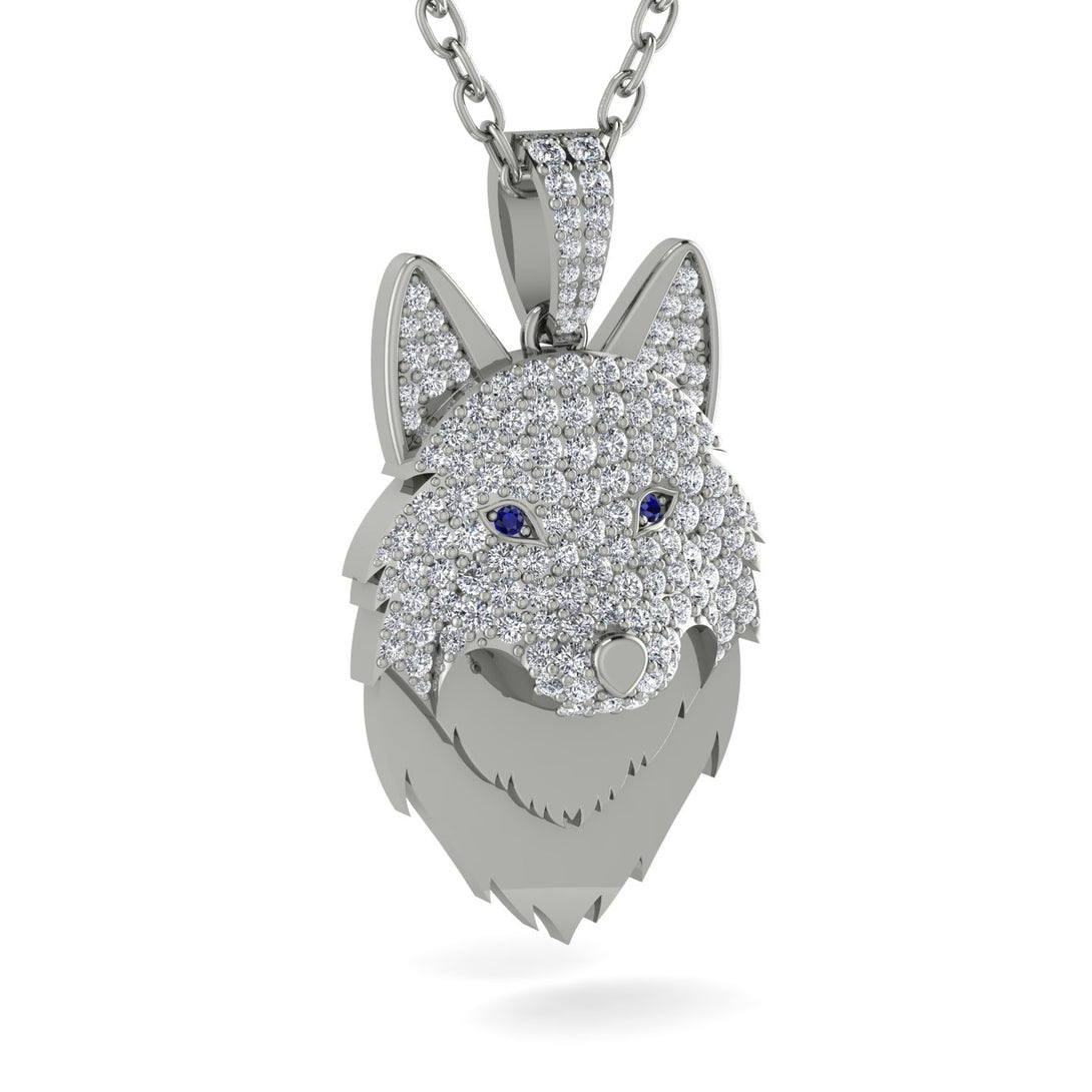 Diamond Wolf Spirit Pendant - Gabriel No. 15