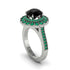 Emerald Double Halo Cathedral Engagement Ring - Deirdre No. 24 image 1