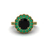 Emerald Double Halo Cathedral Engagement Ring - Deirdre No. 22 image 2