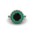 Emerald Double Halo Cathedral Engagement Ring - Deirdre No. 24 image 2