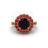 Ruby Double Halo Cathedral Engagement Ring - Deirdre No. 52 image 2