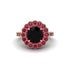 Ruby Double Halo Cathedral Engagement Ring - Deirdre No. 53 image 2