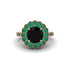 Emerald Double Halo Cathedral Engagement Ring - Deirdre No. 23 image 2