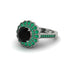 Emerald Double Halo Cathedral Engagement Ring - Deirdre No. 24 image 3