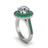 Emerald Double Halo Cathedral Engagement Ring - Deirdre No. 18 image 1