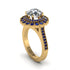 Sapphire Double Halo Cathedral Engagement Ring - Deirdre No. 61 image 1