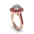 Ruby Double Halo Cathedral Engagement Ring - Deirdre No. 47 image 1