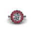 Ruby Double Halo Cathedral Engagement Ring - Deirdre No. 48 image 2