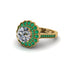 Emerald Double Halo Cathedral Engagement Ring - Deirdre No. 16 image 2