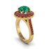 Ruby Double Halo Cathedral Engagement Ring - Deirdre No. 49 image 1
