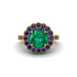 Sapphire Double Halo Cathedral Engagement Ring - Deirdre No. 64 image 2