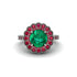 Ruby Double Halo Cathedral Engagement Ring - Deirdre No. 51 image 2