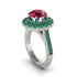 Emerald Double Halo Cathedral Engagement Ring - Deirdre No. 27 image 1