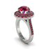 Ruby Double Halo Cathedral Engagement Ring - Deirdre No. 57 image 1